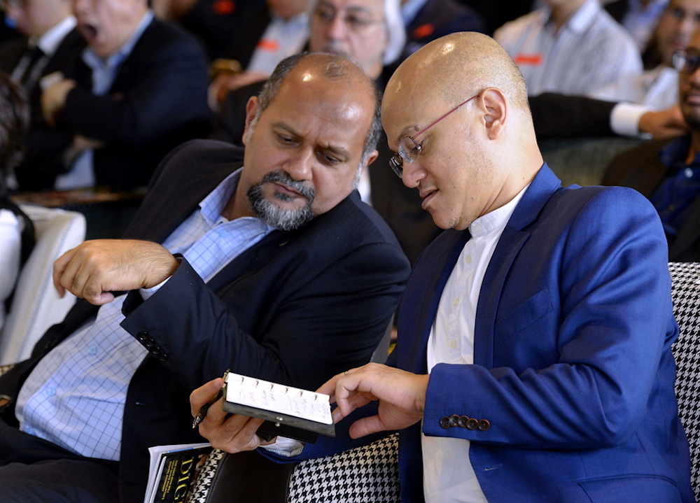 Communications and Multimedia Minister Gobind Singh Deo and MCMC chairman Al-Ishsal Ishak attend a dialogue in Kuala Lumpur September 28, 2018. u00e2u20acu201d Picture by Ham Abu Bakar