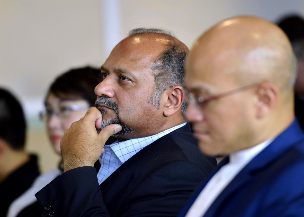 Communications and Multimedia Minister Gobind Singh Deo and MCMC chairman Al-Ishsal Ishak attend a dialogue in Kuala Lumpur September 28, 2018. u00e2u20acu201d Picture by Ham Abu Bakar