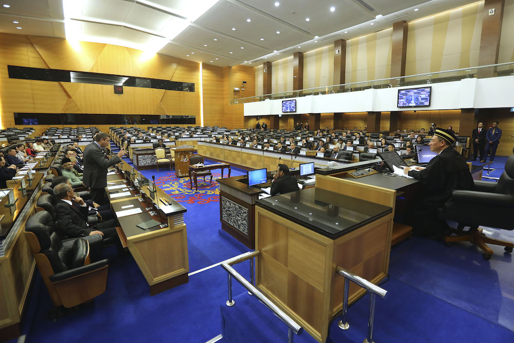 A general view inside Dewan Rakyat during the mock debate involving the Young Presidentsu00e2u20acu2122 Organisation Malaysia Chapter (YPO) at Dewan Rakyat in Kuala Lumpur September 28, 2018. u00e2u20acu201d Picture by Yusof Mat Isa