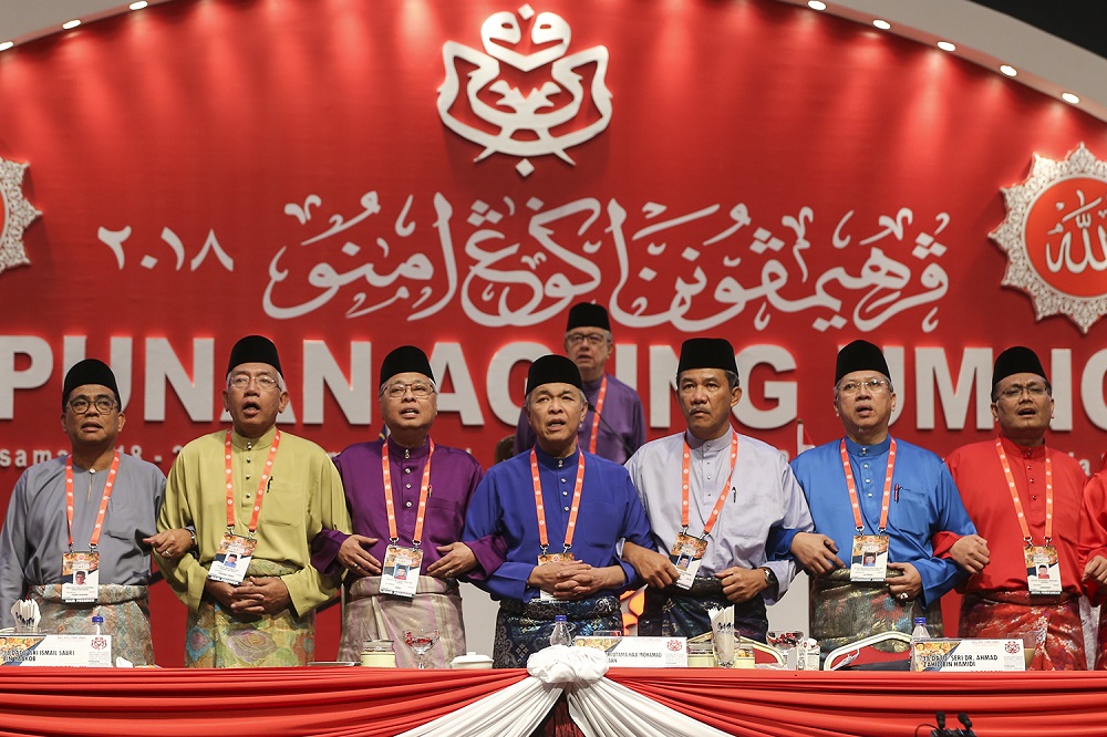 Umno top leaders at the partyu00e2u20acu2122s annual general assembly at PWTC in Kuala Lumpur September 30, 2018. u00e2u20acu201d Picture by Azneal Ishakn