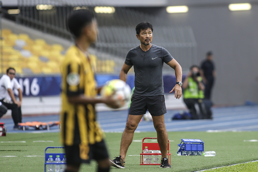 Malaysiau00e2u20acu2122s under-16 coach, Lim Teong Kim, is seen during AFC U16 Championship at Bukit Jalil Stadium, September 23, 2018. u00e2u20acu201d Picture by Azneal Ishak