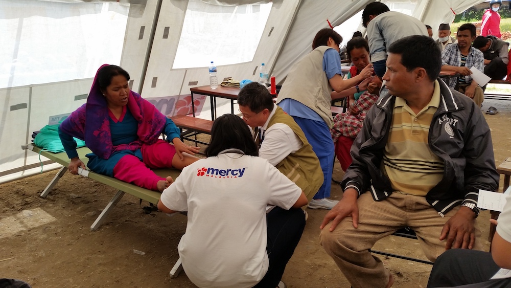 Treating the wounded after Nepal was hit by a massive earthquake in 2015. 