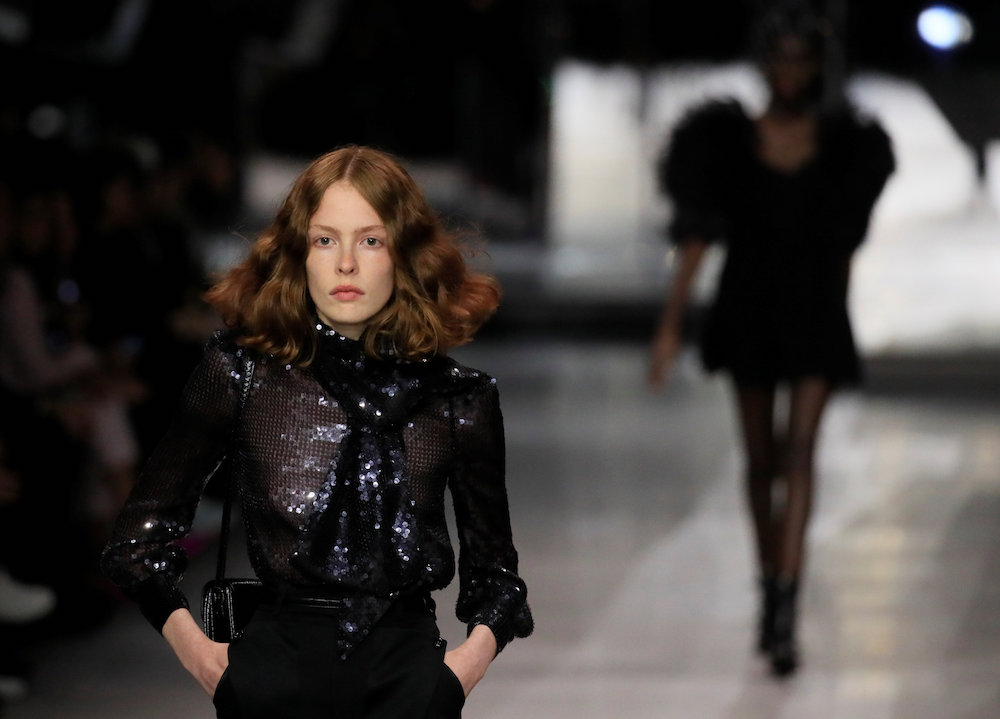 A model presents a creation by designer Hedi Slimane as part of his Spring/Summer 2019 womens ready-to-wear collection show for fashion house Celine during Paris Fashion Week in Paris September 28, 2018. u00e2u20acu201d Reuters pic