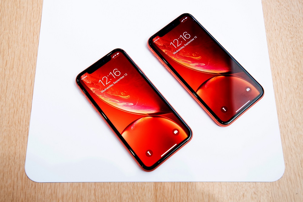 Apple iPhone Xr models rest on a table during a launch event on September 12, 2018, in Cupertino, California. u00e2u20acu201d AFP pic 
