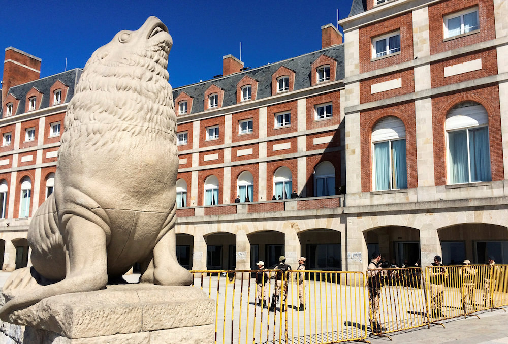 Police officers stand guard outside the G20 Trade Ministers Meeting in Mar del Plata,u00c2u00a0Argentina, September 15, 2018.. u00e2u20acu201d Reuters picn