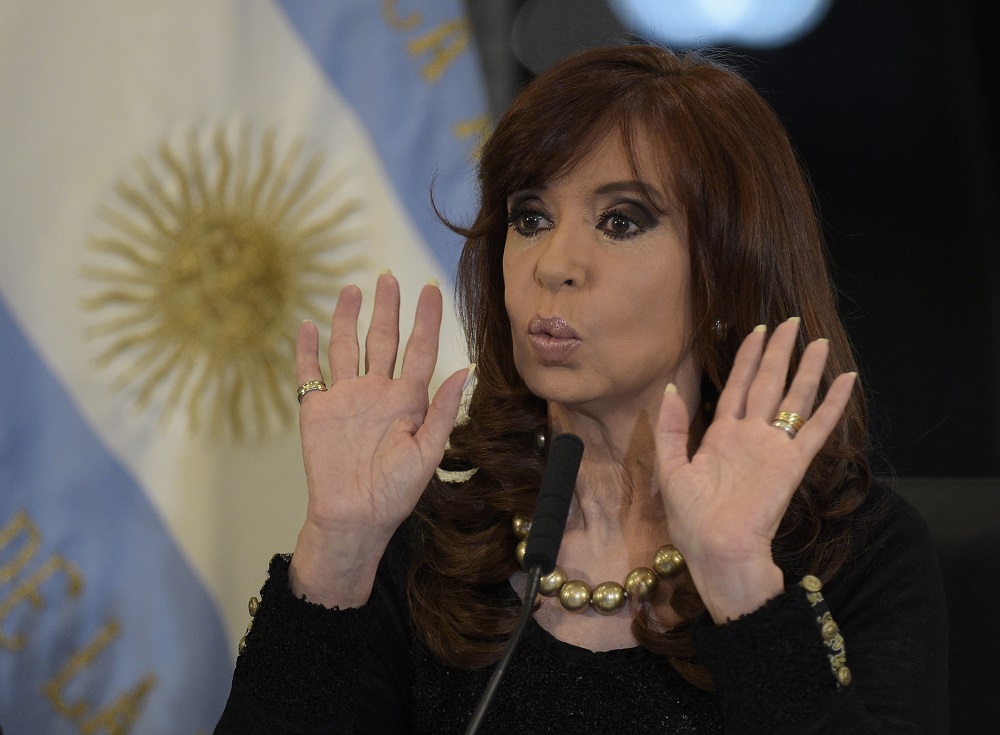 In this file picture taken on August 20, 2015 Argentine President Cristina Kirchner gestures during a ceremony at the Government Palace in Buenos Aires. u00e2u20acu201d AFP pic