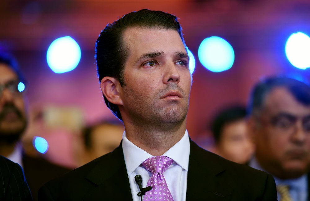 In this file photo taken on February 23, 2018 Executive Vice President of The Trump organisation, Donald Trump Jr., looks on during the Global Business Summit in New Delhi. u00e2u20acu201d AFP pic