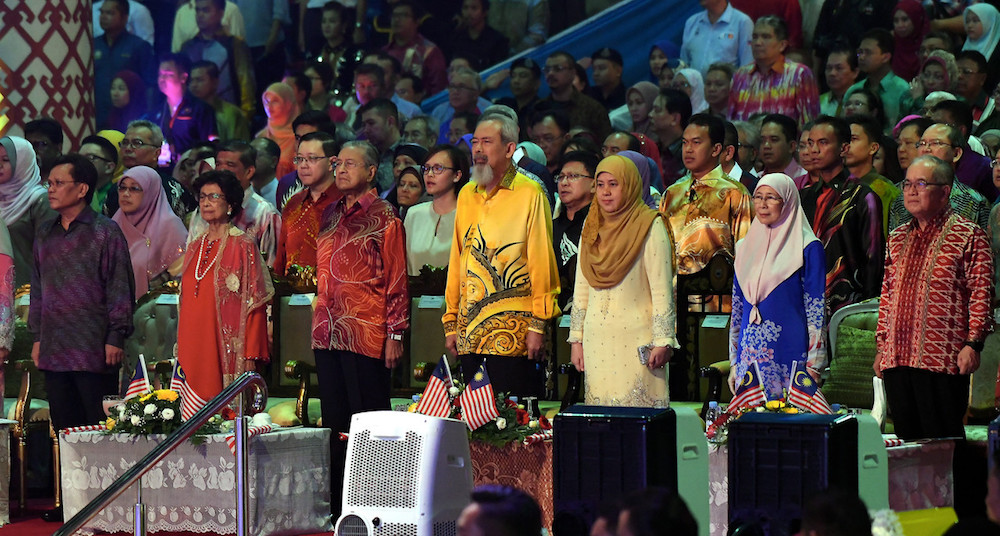 Tun Dr Mahathir Mohamad and Yang Di-Pertua Negeri Sabah Tun Juhar Mahiruddin attend Malaysia Day celebrations at Padang Merdeka in Kota Kinabalu September 16, 2018. u00e2u20acu201d Bernama pic