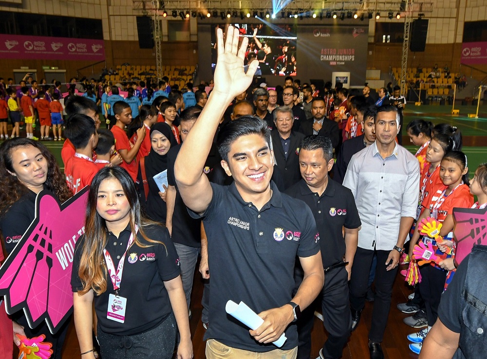 Youth and Sports Minister Syed Saddiq Syed Abdul Rahman at the opening ceremony of the Astro Under-15 Badminton Champions at Juara Stadium in Bukit Kiara, Kuala Lumpur September 6, 2018. u00e2u20acu201d Bernama pic