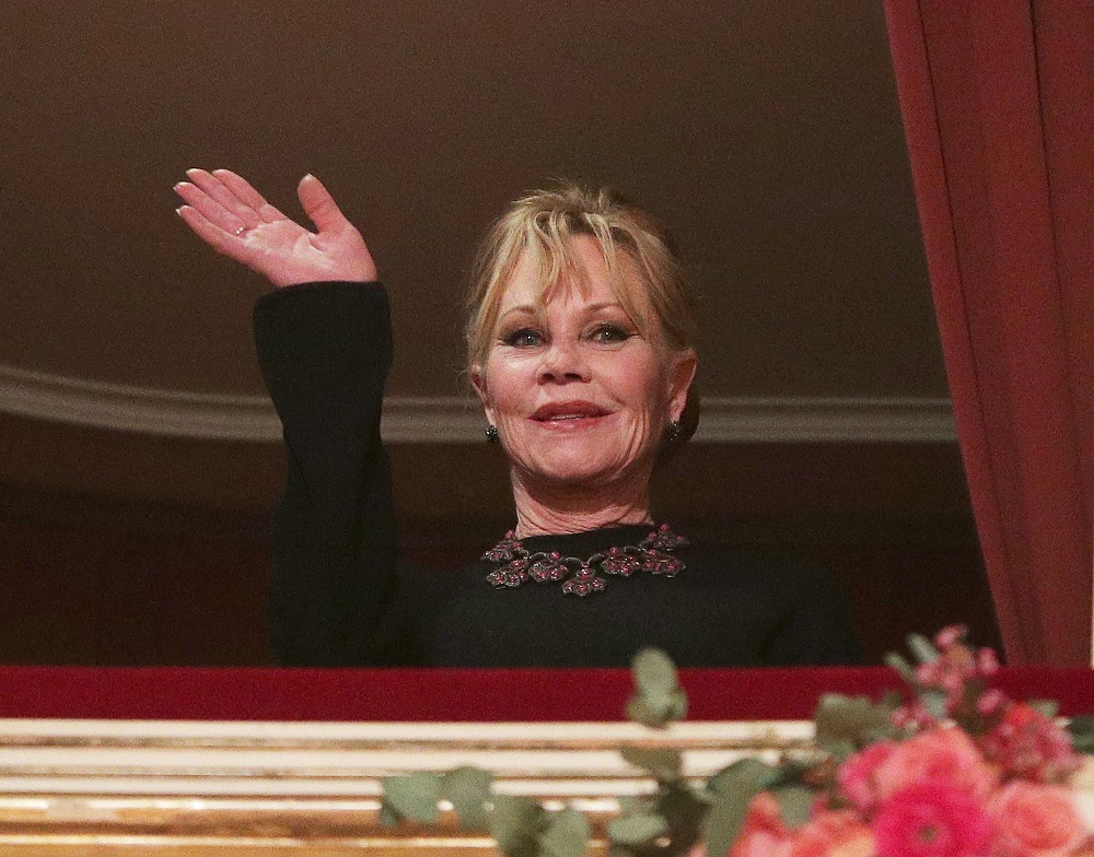 Actress Melanie Griffith waves prior the opening of the Opera Ball 2018, the sumptuous highlight of the Austrian capitalu00e2u20acu2122s ball season, at the State Opera House in Vienna February 8, 2018. u00e2u20acu201d AFP pic