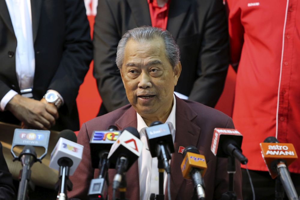 PPBM president Tan Sri Muhyiddin Yassin speaks during a press conference at the partyu00e2u20acu2122s headquarters in Petaling Jaya September 27, 2018. u00e2u20acu201d Picture by Yusof Mat Isan