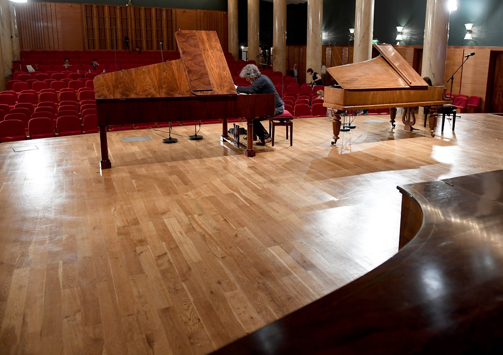 In this file photo taken on September 04, 2018 a tuner prepares a piano during the 1st International Chopin Competition on Period Instruments in Warsaw, Poland. u00e2u20acu2022 AFP 
