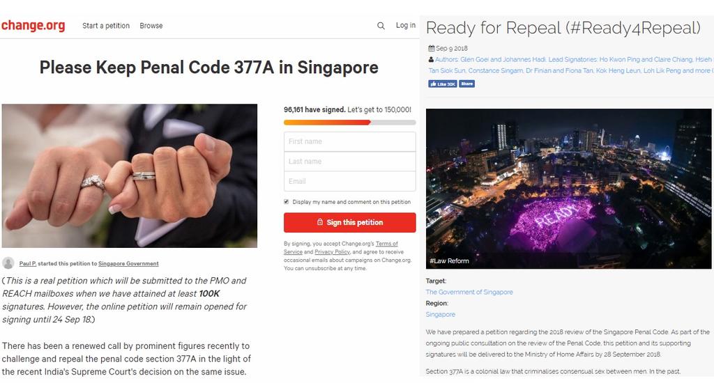 Four years after the last legal challenge was squashed, and 11 years after Parliament decided to retain it, Singapore once again finds itself divided over an 80-year-old law - Section 377A of the Penal Code that criminalises sex between men. u00e2u20acu201d TODAY pic