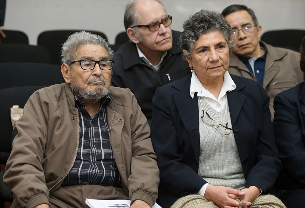 Handout picture distributed by the Peruvian Judiciary system showing Shining Path leftist guerrilla group historic leader Abimael Guzmanand his wife Elena Yparraguirre. u00e2u20acu201d AFP pic