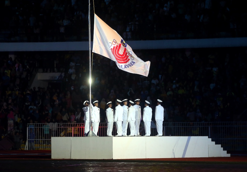 The Sukma flag is taken down at the closing ceremony of the 19th Sukma edition at Perak Stadium, Ipoh September 22, 2018 u00e2u20acu201d Farhan Najib Yusoff