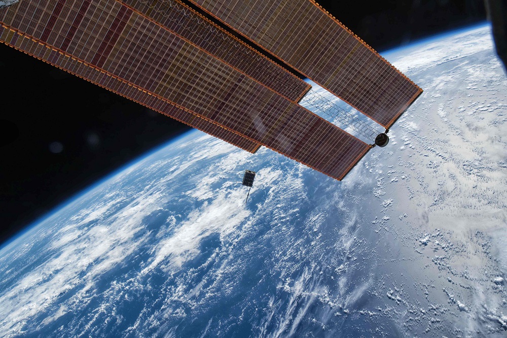 In this Nasa handout picture on November 29, 2017 the Dellingr, a spacecraft built to show that CubeSat platforms could be reliable and capable of gathering highly robust science, is released from the International Space Station.  u00e2u20acu201d AFP pic           
