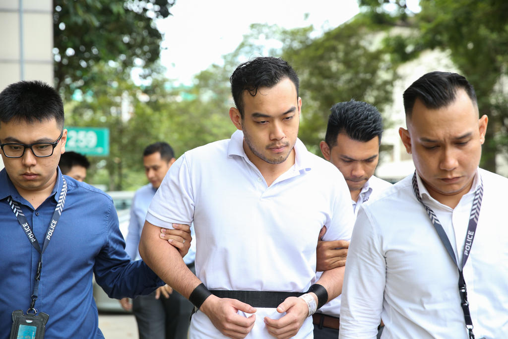 Yeo Liang Wei, 27, a logistics executive, was charged in court on Sept 15 with one count of molest. He was taken back to the scene where he allegedly committed his offences. u00e2u20acu201d Koh Mui Fong/TODAY