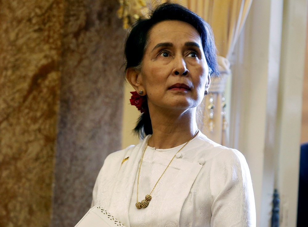 Myanmar's State Counsellor Aung San Suu Kyi is seen while she waits for a meeting with Vietnam's President Tran Dai Quang at the Presidential Palace during the World Economic Forum on ASEAN in Hanoi, Vietnam September 13, 2018. u00e2u20acu201d Reuters pic
