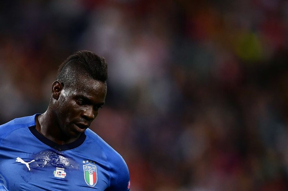 Italyu00e2u20acu2122s forward Mario Balotelli looks on during the Uefa Nations League match between Italy and Poland at Renato Dallu00e2u20acu2122Ara Stadium in Bologna on September 7, 2018. u00e2u20acu201d AFP pic
