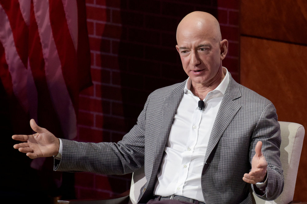 Jeff Bezos, Chairman and CEO of Amazon, speaks at the George W. Bush Presidential Center's Forum on Leadership in Dallas, Texas April 20, 2018. u00e2u20acu201d Reuters pic