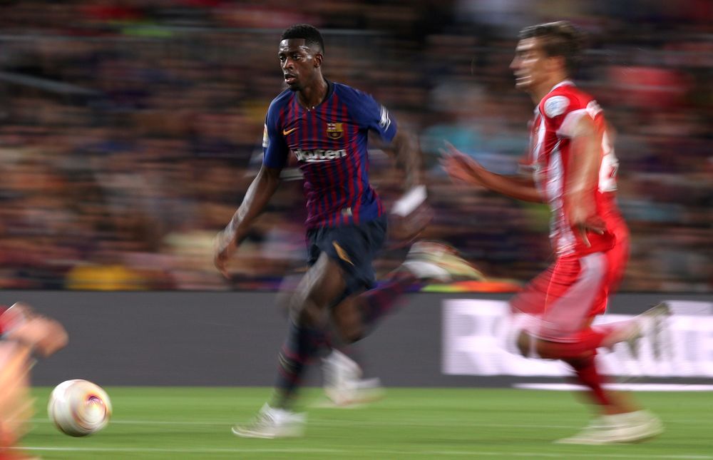 Barcelonau00e2u20acu2122s Ousmane Dembele in action during La Liga match against Girona at Camp Nou, Barcelona, September 23, 2018. u00e2u20acu201d Reuters pic