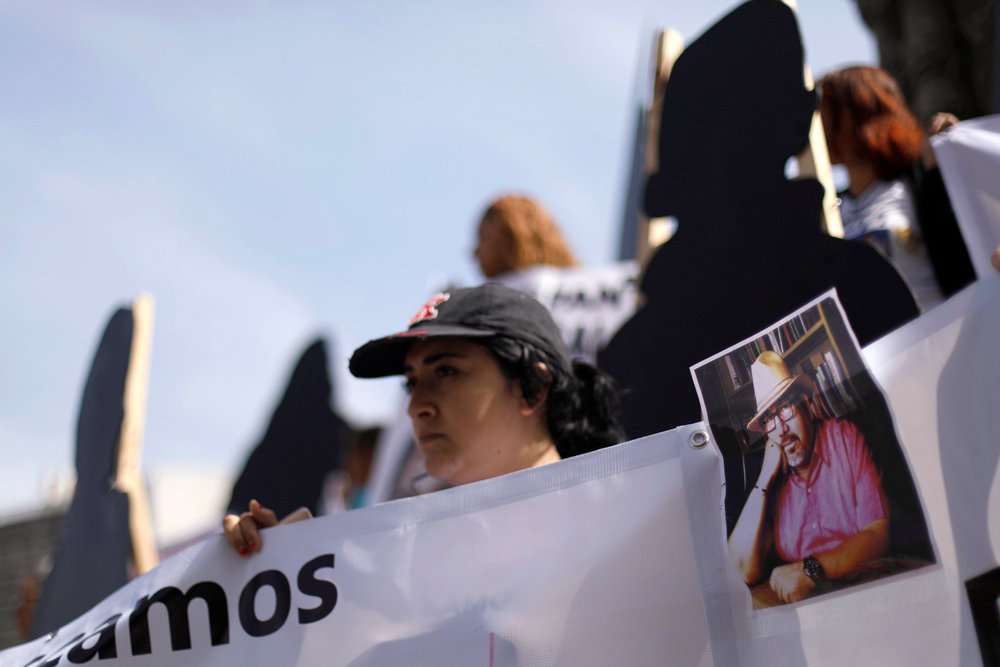 An image of Javier Valdez, a murdered journalist, is pictured during a demonstration to mark International Day of the Victims of Enforced Disappearances in Mexico City August 30, 2018. u00e2u20acu201d Reuters pic