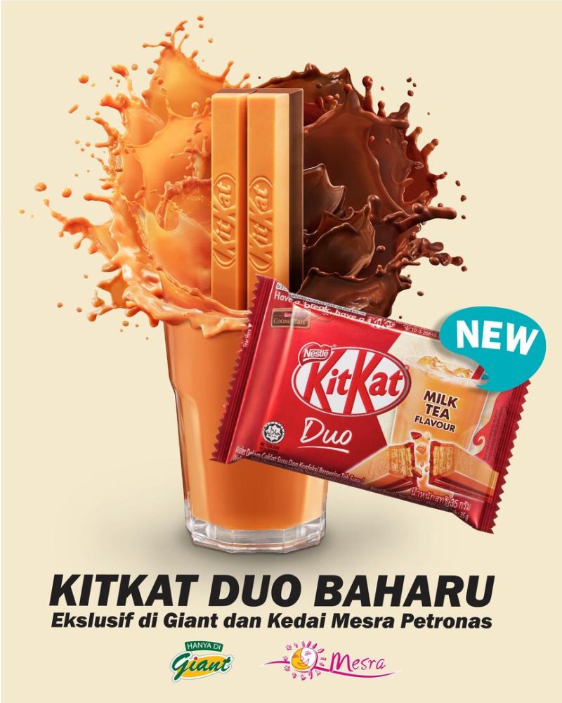 The teh tarik KitKat combines the taste of milk tea with milk chocolate to create a scrumptious snack.u00e2u20acu201d Picture via Facebook/KitKat