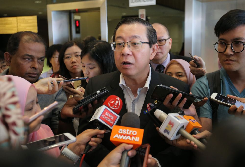 Finance Minister Lim Guan Eng speaks to reporters after attending a briefing session on SST in Ipoh September 1, 2018. u00e2u20acu2022 Picture by Marcus Pheong