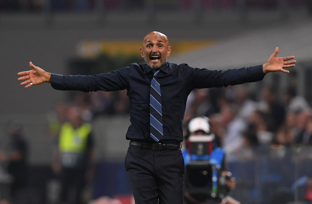 Inter Milan coach Luciano Spalletti celebrates after the Champions League Group B match at home to Tottenham Hotspur September 18, 2018. u00e2u20acu201d Reuters pic