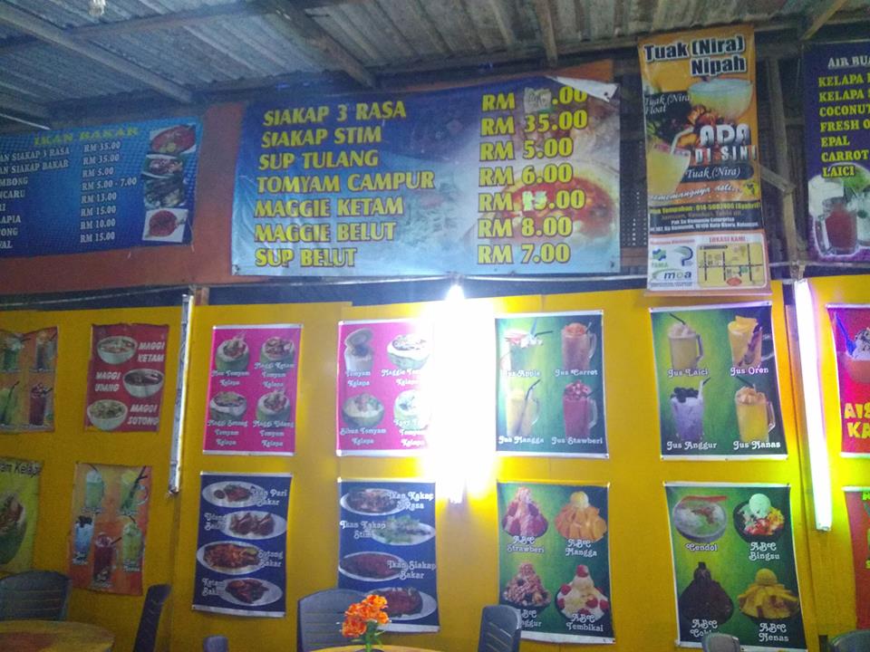 The prices of food items as displayed at the food stall in Kelantan. — Picture via Facebook