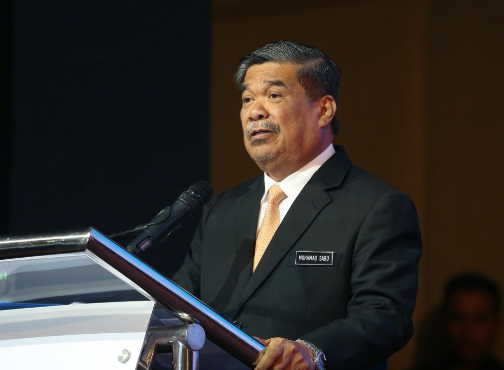 Defence Minister Mohamad Sabu speaks during the launch of LIMA'19 at the Ministry of Defence (Mindef) in Kuala Lumpur September 4, 2018. u00e2u20acu2022 Picture by Razak Ghazali