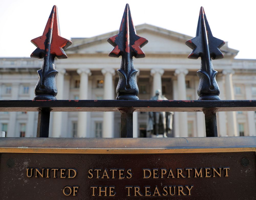 File picture shows a sign marking the USTreasury Department in Washington DC, August 6, 2018. u00e2u20acu201d Reuters pic