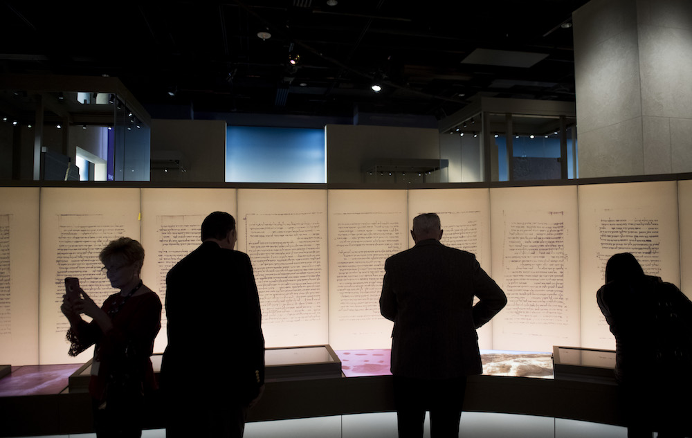 Visitors look at an exhibit about the Dead Sea Scrolls during a media preview of the new Museum of the Bible in Washington November 14, 2017. u00e2u20acu201d AFP pic