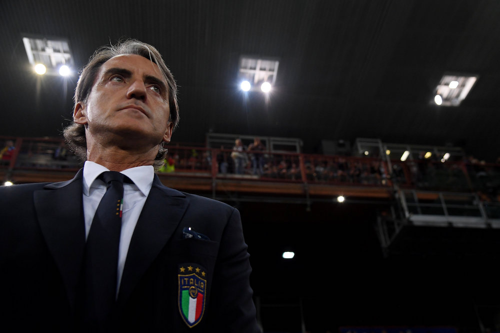 Italy coach Roberto Mancini is seen during the international friendly between Italy and Ukraine in Genoa October 10, 2018. u00e2u20acu201d Reuters pic