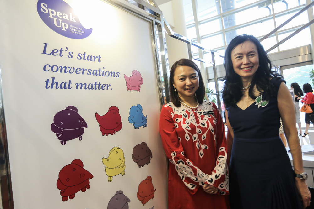 Yeoh and Chew (right) at the launch of Speak Up — There is an Elephant in the Room campaign, Kuala Lumpur October 1, 2018.