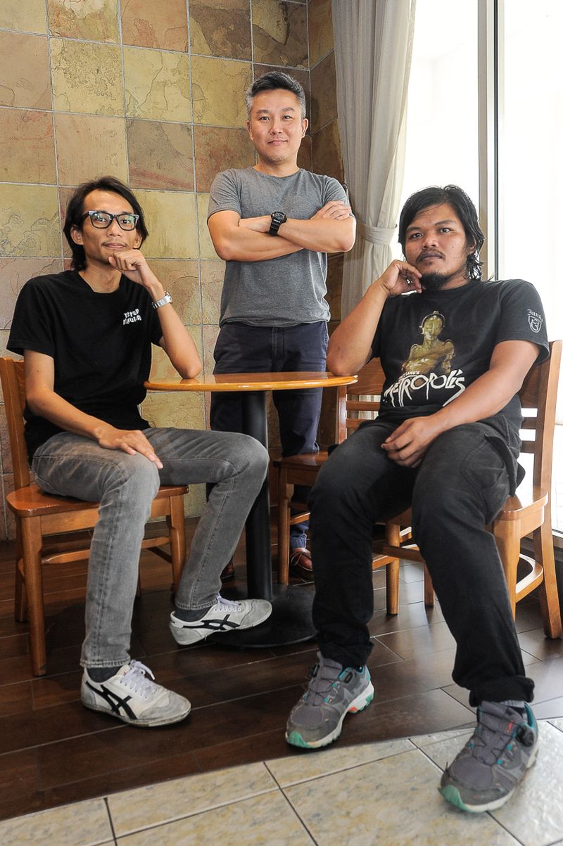 From left: Stereo Genmai writer and director Ridhwan Saidi, co-producer Tan Cher Kian and actor Ani Aziz. u00e2u20acu201d Picture by Shafwan Zaidon