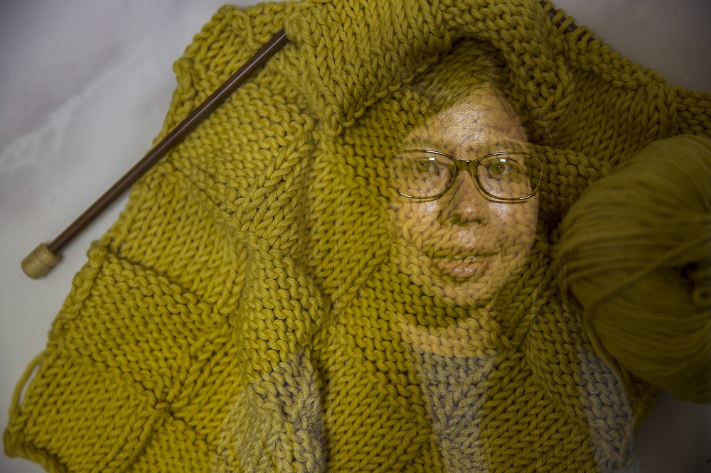 Tey Siang Fang and her knitting and crocheting implements. She was diagnosed with clinical depression in April 2018, but relapsed after suicide attempts in August 2018. 