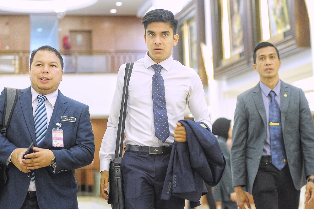 Youth and Sports Minister, Syed Saddiq Abdul Rahman, arrives at Parliament in Kuala Lumpur October 16, 2018. u00e2u20acu201d Picture by Shafwan Zaidon