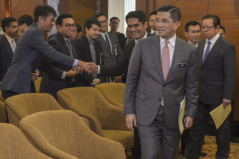 Economic Affairs Minister Datuk Seri Azmin Ali arrives for a media briefing at the Parliament in Kuala Lumpur October 17, 2018. u00e2u20acu201d Picture by Mukhriz Hazim