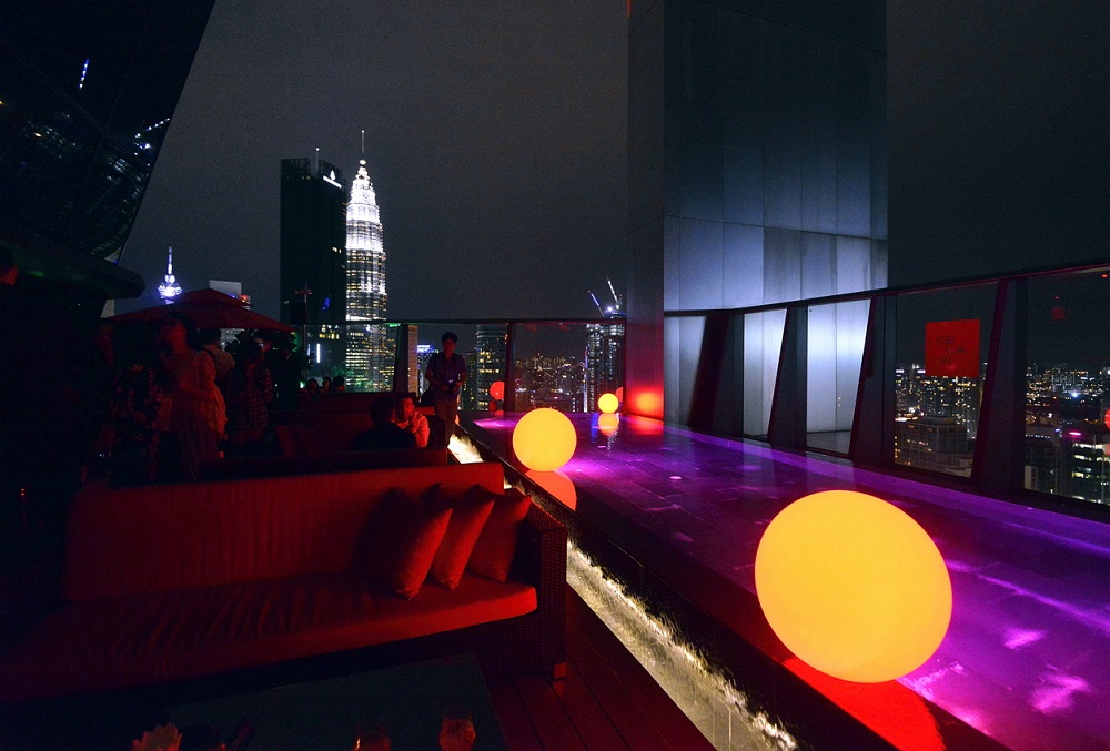 Guests can expect views of KLCC and KL Tower while kicking back in the outdoor lounge.