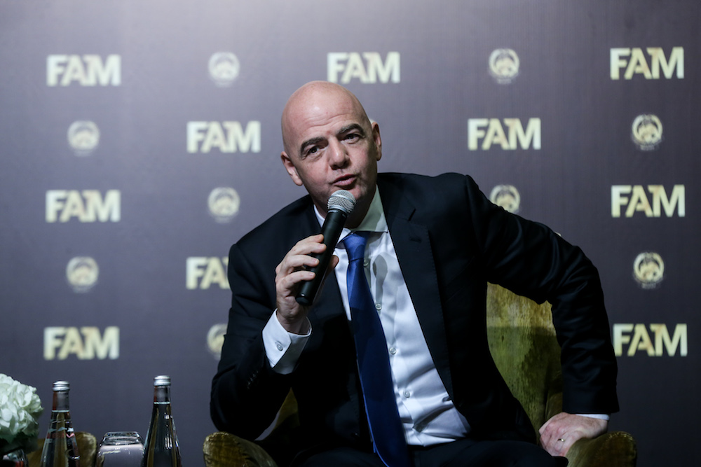 Fifa President Gianni Infantino speaks to the press in Kuala Lumpur October 31, 2018. u00e2u20acu201d Picture by Ahmad Zamzahuri