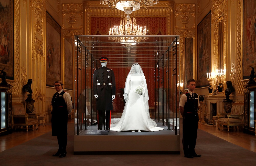 The wedding outfits of Meghan, Duchess of Sussex, and Harry, Duke of Sussex, are on display ahead of the exhibition A Royal Wedding, soon to open at Windsor Castle, in Windsor October 25, 2018. u00e2u20acu201d Reuters pic