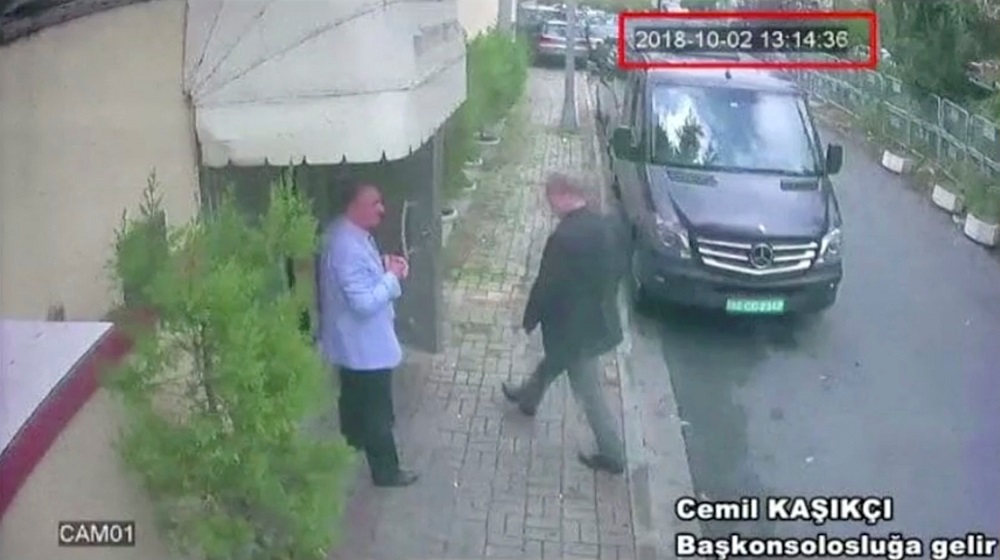 A still image taken from CCTV video and obtained by TRT World claims to show Saudi journalist Jamal Khashoggi as he arrives at Saudi Arabia's consulate in Istanbul, Turkey Oct. 2, 2018. u00e2u20acu201d Reuters pic