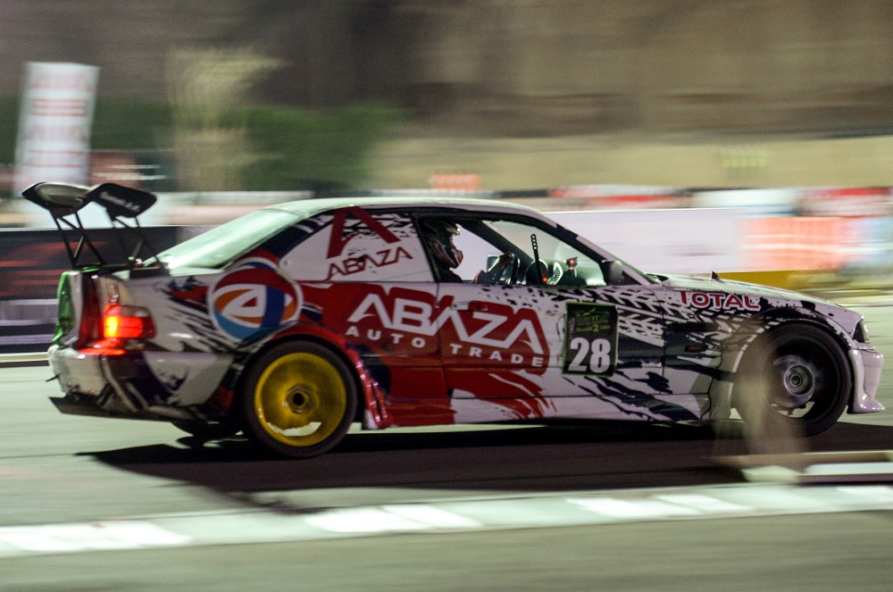 Palestinian drift-racer Noor Daoud steers her car during a competition held at the Track Ghibli in Egyptu00e2u20acu2122s Red Sea resort city of Sharm El Sheikh September 28, 2018. u00e2u20acu201d AFP pic 