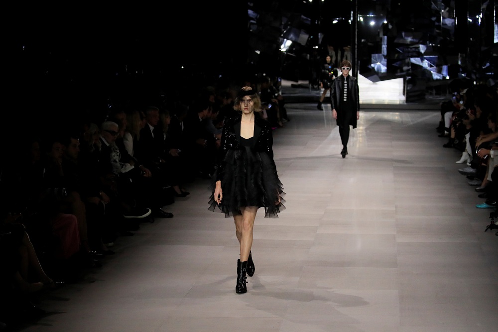 A model presents a creation by designer Hedi Slimane as part of his Spring/Summer 2019 women's ready-to-wear collection show for fashion house Celine during Paris Fashion Week in Paris September 28, 2018. u00e2u20acu201d Reuters pic