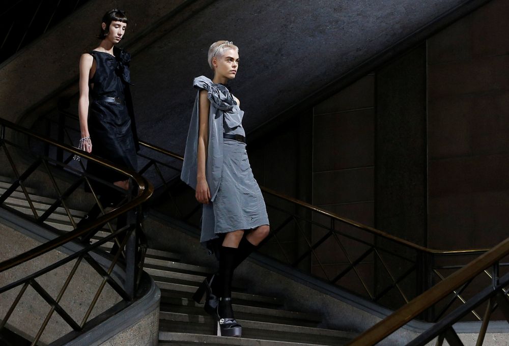 Models present creations by Italian designer Miuccia Prada as part of her Spring/Summer 2019 women's ready-to-wear collection show for fashion house Miu Miu during Paris Fashion Week in Paris October 2, 2018. u00e2u20acu2022 Reuters pic