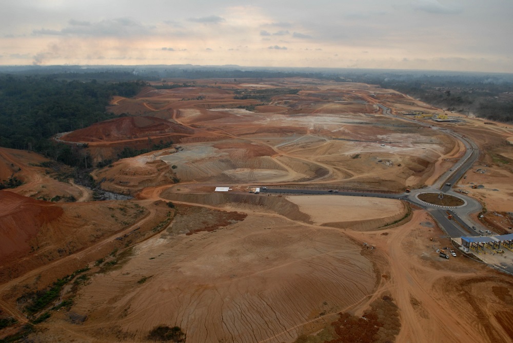 A file photo taken on September 10, 2011, shows an aerial view of Nkok, a special economic site dedicated to the transformation of wood, some 30km from Libreville. u00e2u20acu201d AFP pic