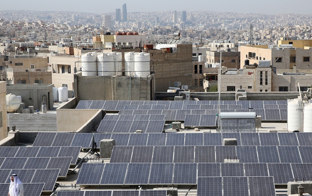 A view of the Hamdan al-Qara mosque in southern Amman, equipped with 140 solar panels on its roof September 6, 2018. u00e2u20acu201d AFP pic