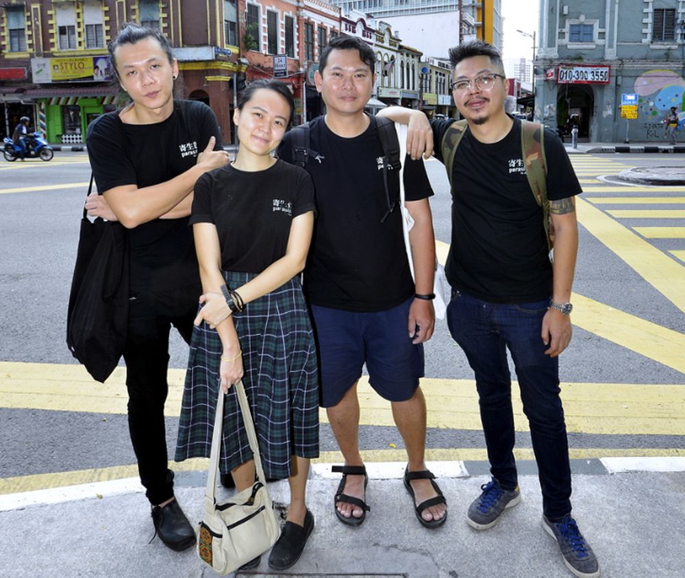 From left: Ketuk Pintu curators Kent Lee, Mah Jun Yi, Douglas Ho and JK Yang are countering gentrification with their one-of-a-kind guided tour of Kuala Lumpur for Urbanscapes. u00e2u20acu201d Picture by Ham Abu Bakar