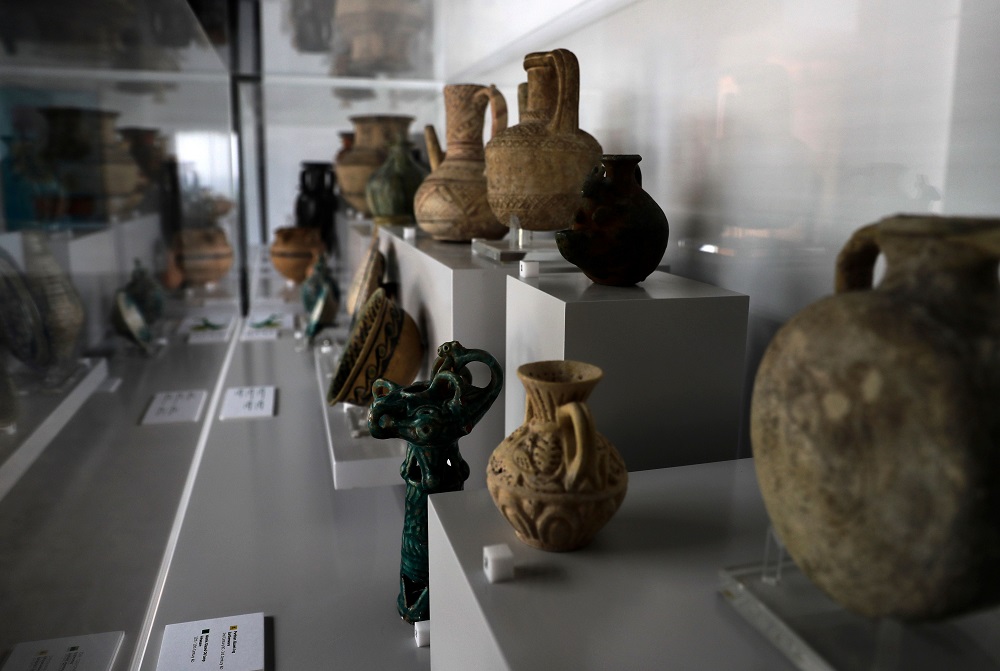 Artefacts are seen on display at Nabu Museum, in Lebanon’s el-Heri village, north of Beirut September 27, 2018. — AFP pic